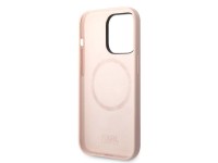 Capa Karl Lagerfeld Ikonik MagSafe de silicone para iPhone 14 Pro Max - rosa