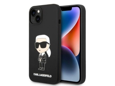 Karl Lagerfeld KLHMP14MSNIKBCK iPhone 14 Plus 6.7" hardcase black/black Silicone Ikonik Magsafe Karl Lagerfeld KLHMP14MSNIKBCK iPhone 14 Plus 6.7" hardcase black/black Silicone Ikonik Magsafe