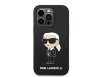 Karl Lagerfeld KLHMP14XSNIKBCK iPhone 14 Pro Max 6.7" hardcase black/black Silicone Ikonik Magsafe Karl Lagerfeld KLHMP14XSNIKBCK iPhone 14 Pro Max 6.7" hardcase black/black Silicone Ikonik Magsafe