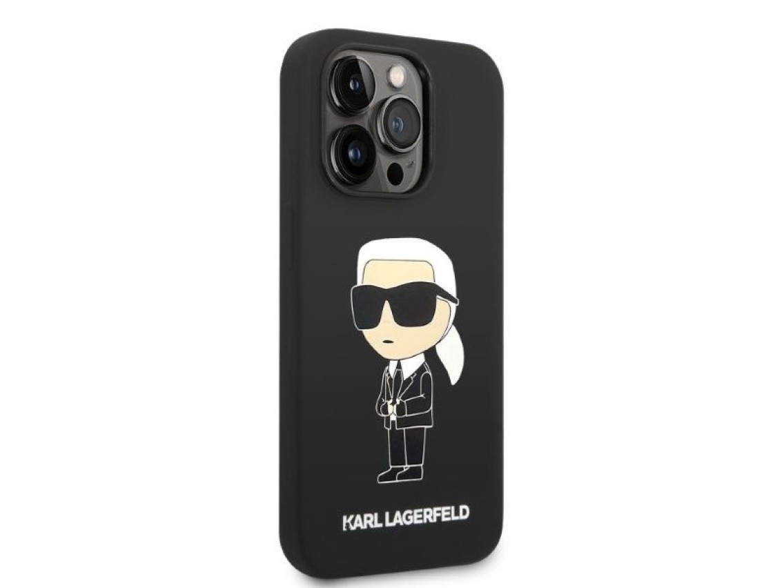 Karl Lagerfeld KLHMP14XSNIKBCK iPhone 14 Pro Max 6.7" hardcase black/black Silicone Ikonik Magsafe