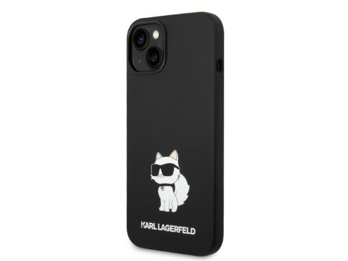 Capa rígida Karl Lagerfeld KLHMP14MSNCHBCK para iPhone 14 Plus 6.7" em silicone preto/preto Choupett