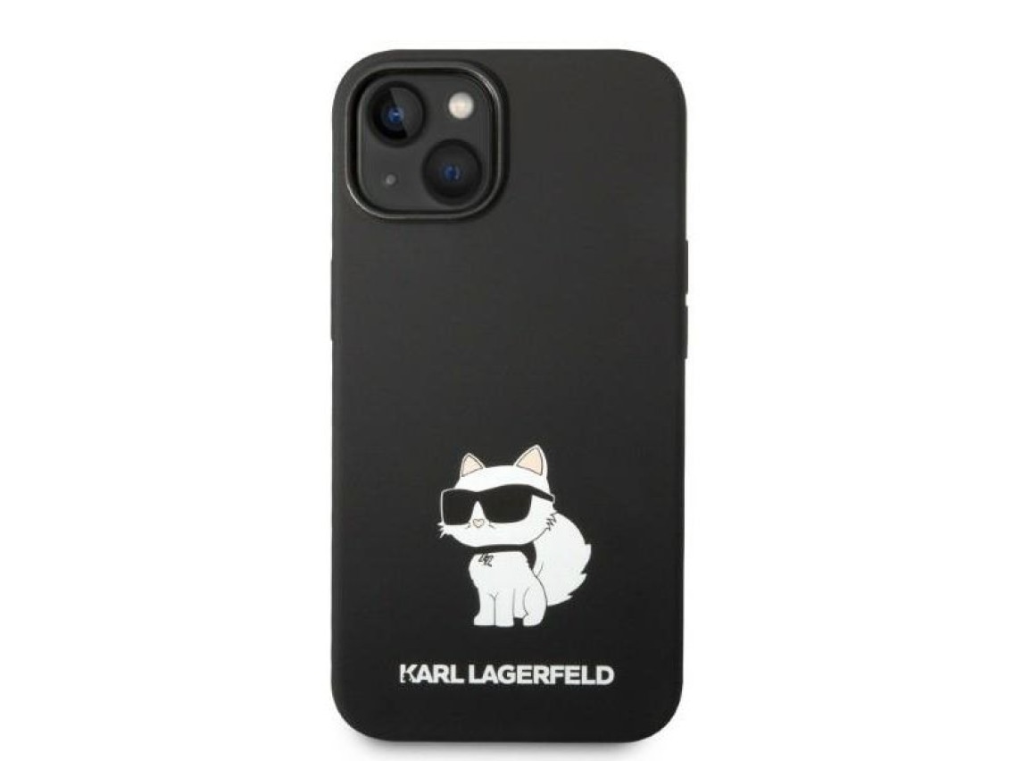 Capa rígida Karl Lagerfeld KLHMP14MSNCHBCK para iPhone 14 Plus 6.7" em silicone preto/preto Choupett