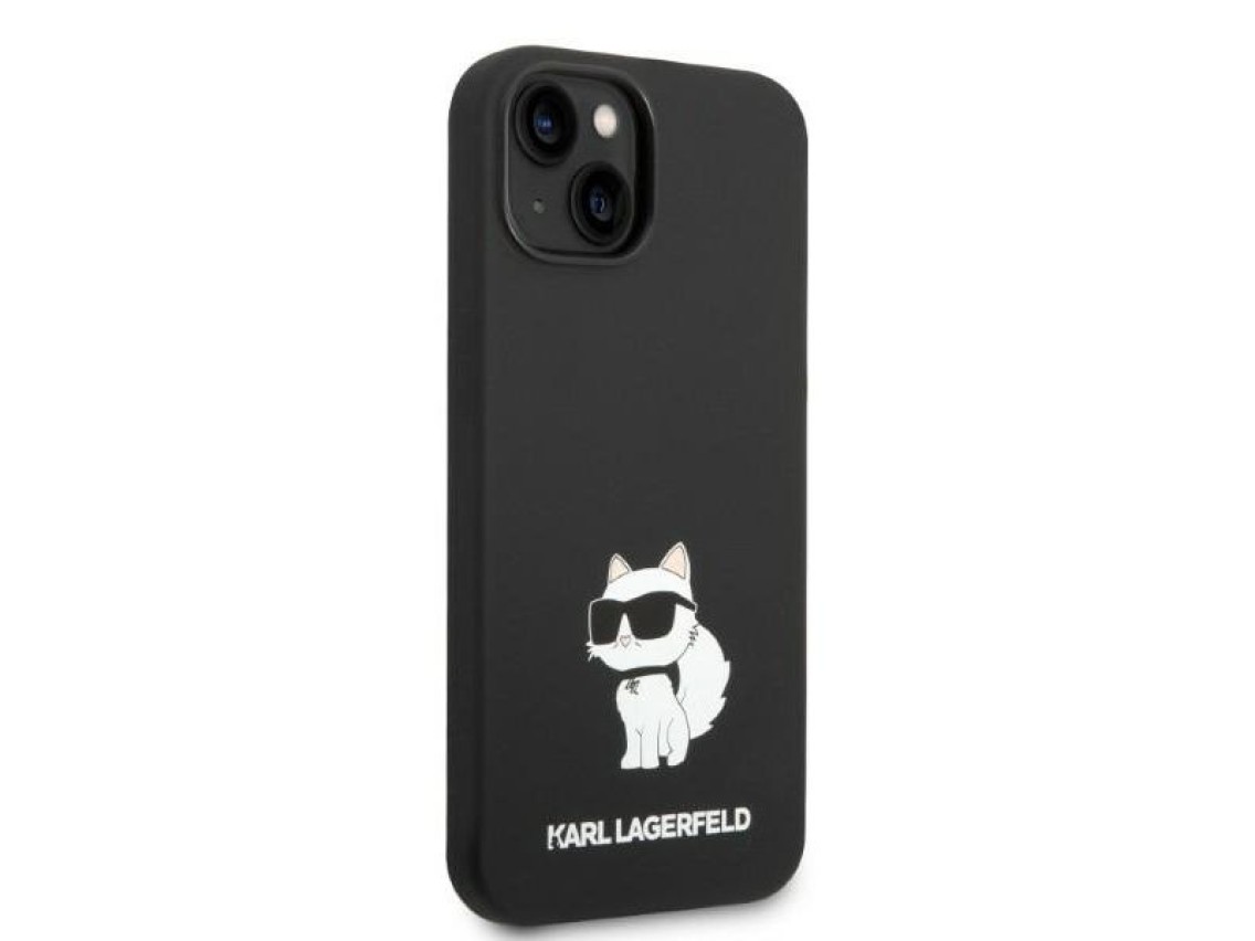 Capa rígida Karl Lagerfeld KLHMP14MSNCHBCK para iPhone 14 Plus 6.7" em silicone preto/preto Choupett