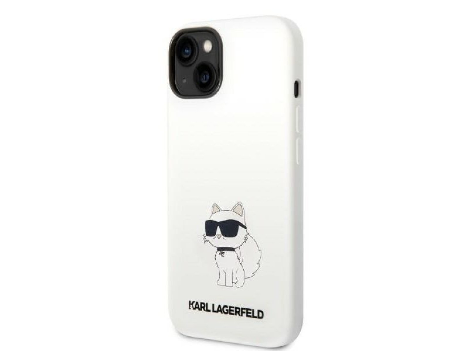 Karl Lagerfeld KLHMP14MSNCHBCH Capa rígida branca/silicone branca Choupette MagSafe para iPhone 14 P