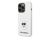 Funda rígida Karl Lagerfeld KLHMP14XSNCHBCH para iPhone 14 Pro Max de 6,7" blanca/blanca de silicona Funda rígida Karl Lagerfeld KLHMP14XSNCHBCH para iPhone 14 Pro Max de 6,7" blanca/blanca de silicona