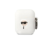 Karl Lagerfeld KLA2RUNIKH Capa para AirPods 1/2 branca/silicone branco Karl Head 3D Karl Lagerfeld KLA2RUNIKH Capa para AirPods 1/2 branca/silicone branco Karl Head 3D