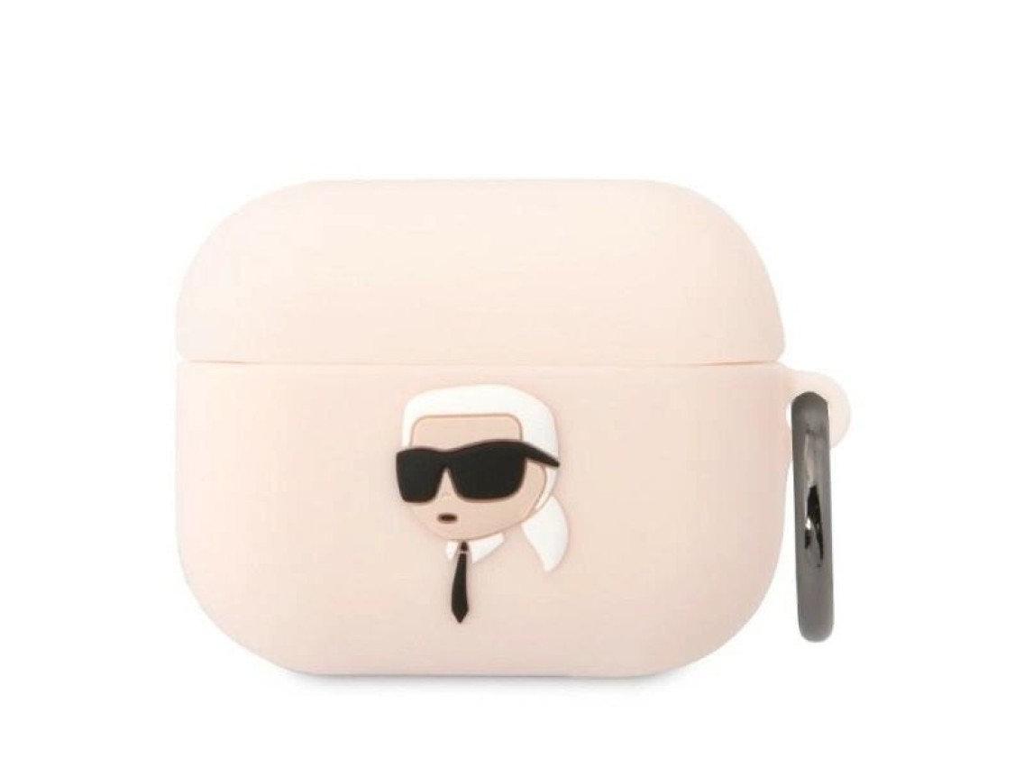 Karl Lagerfeld KLAPRUNIKP AirPods Pro cover pink/pink Silicone Karl Head 3D
