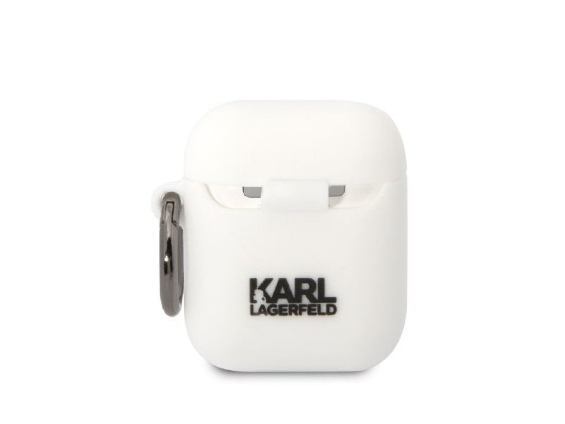 Karl Lagerfeld KLA2RUNCHH Capa para AirPods 1/2 branca/branca Silicone Choupette Head 3D