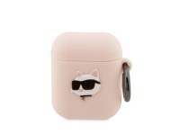 Capa para AirPods 1/2 Karl Lagerfeld KLA2RUNCHP rosa/rosa em silicone com a cabeça Choupette em 3D Capa para AirPods 1/2 Karl Lagerfeld KLA2RUNCHP rosa/rosa em silicone com a cabeça Choupette em 3D