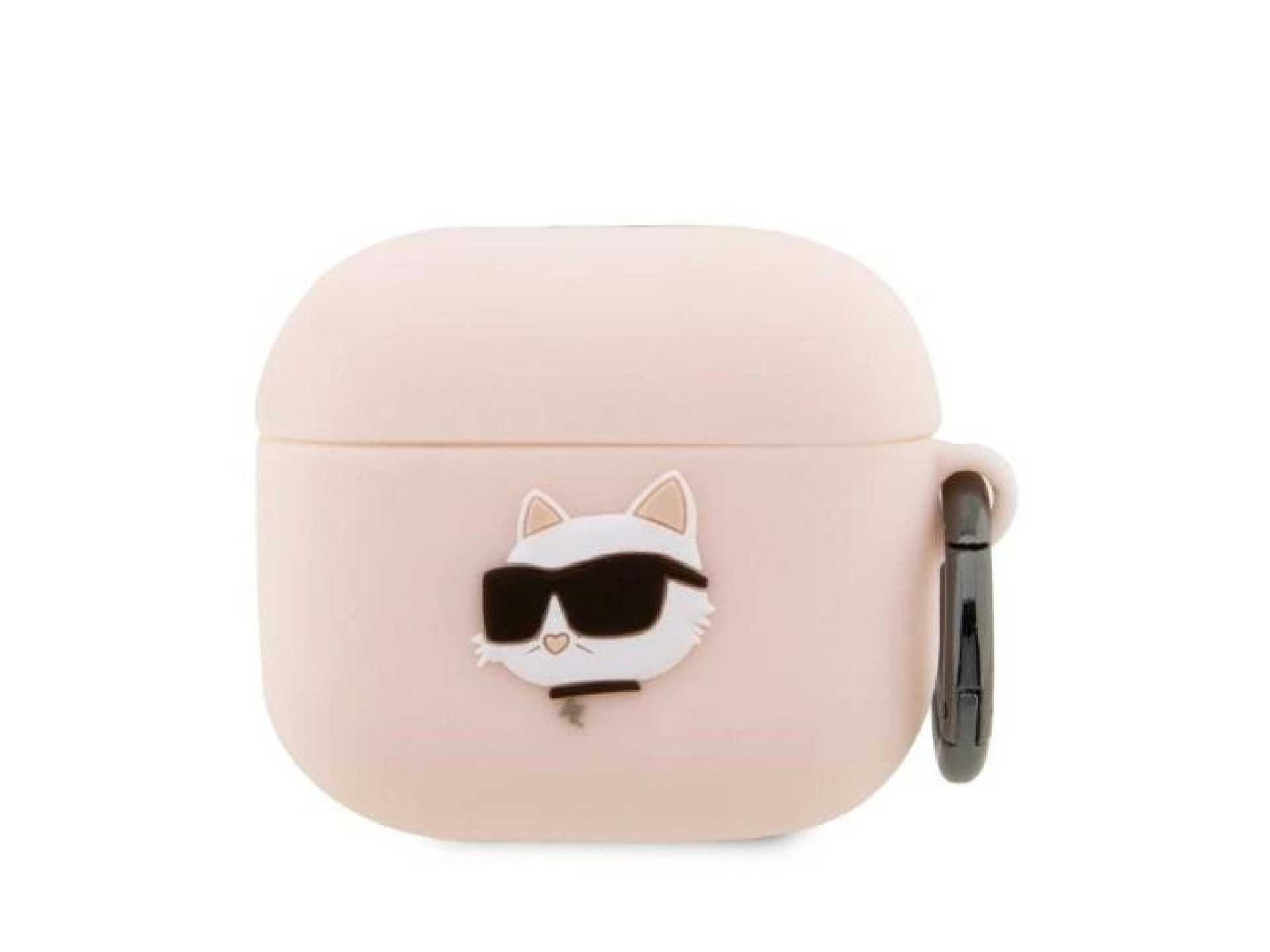 Capa para AirPods 3 Karl Lagerfeld KLA3RUNCHP rosa/rosa em silicone com a cabeça Choupette em 3D