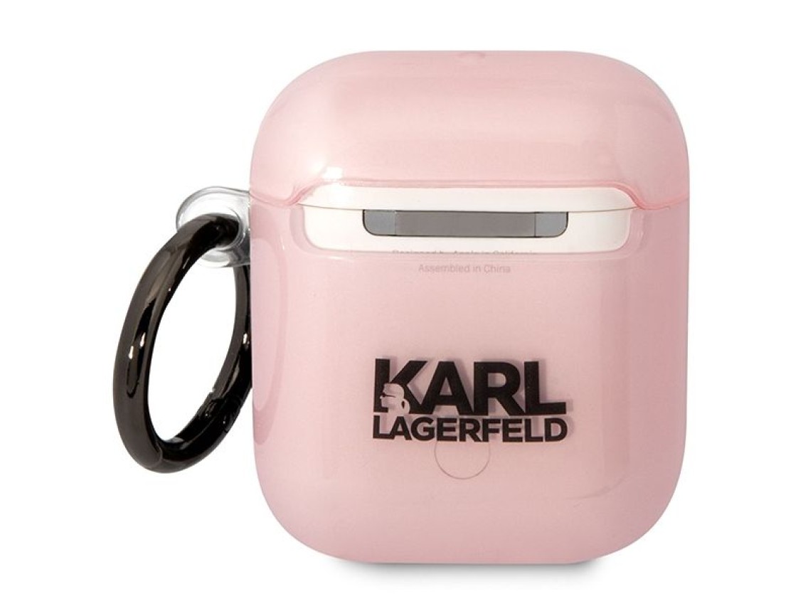 Funda para AirPods 1/2 Karl Lagerfeld KLA2HNCHTCP rosa/rosa Ikonik Choupette