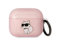 Karl Lagerfeld KLA3HNCHTCP Capa para AirPods 3 rosa/rosa Ikonik Choupette