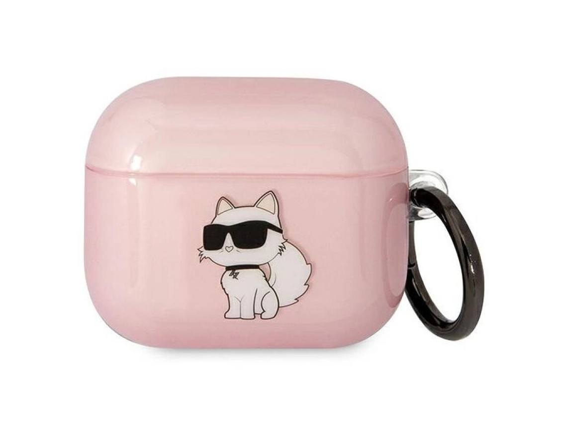 Karl Lagerfeld KLA3HNCHTCP Capa para AirPods 3 rosa/rosa Ikonik Choupette