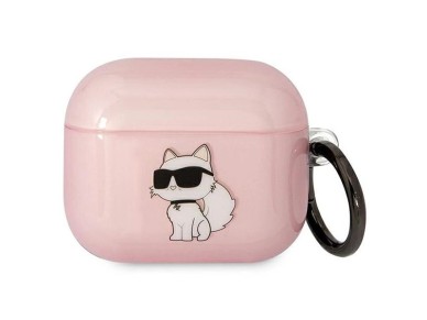 Karl Lagerfeld KLA3HNCHTCP Capa para AirPods 3 rosa/rosa Ikonik Choupette