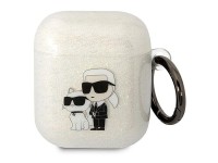 Karl Lagerfeld KLA2HNKCTGT Capa transparente para AirPods 1/2 com glitter Karl&Choupette Karl Lagerfeld KLA2HNKCTGT Capa transparente para AirPods 1/2 com glitter Karl&Choupette