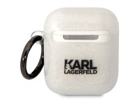 Karl Lagerfeld KLA2HNKCTGT Capa transparente para AirPods 1/2 com glitter Karl&Choupette Karl Lagerfeld KLA2HNKCTGT Capa transparente para AirPods 1/2 com glitter Karl&Choupette