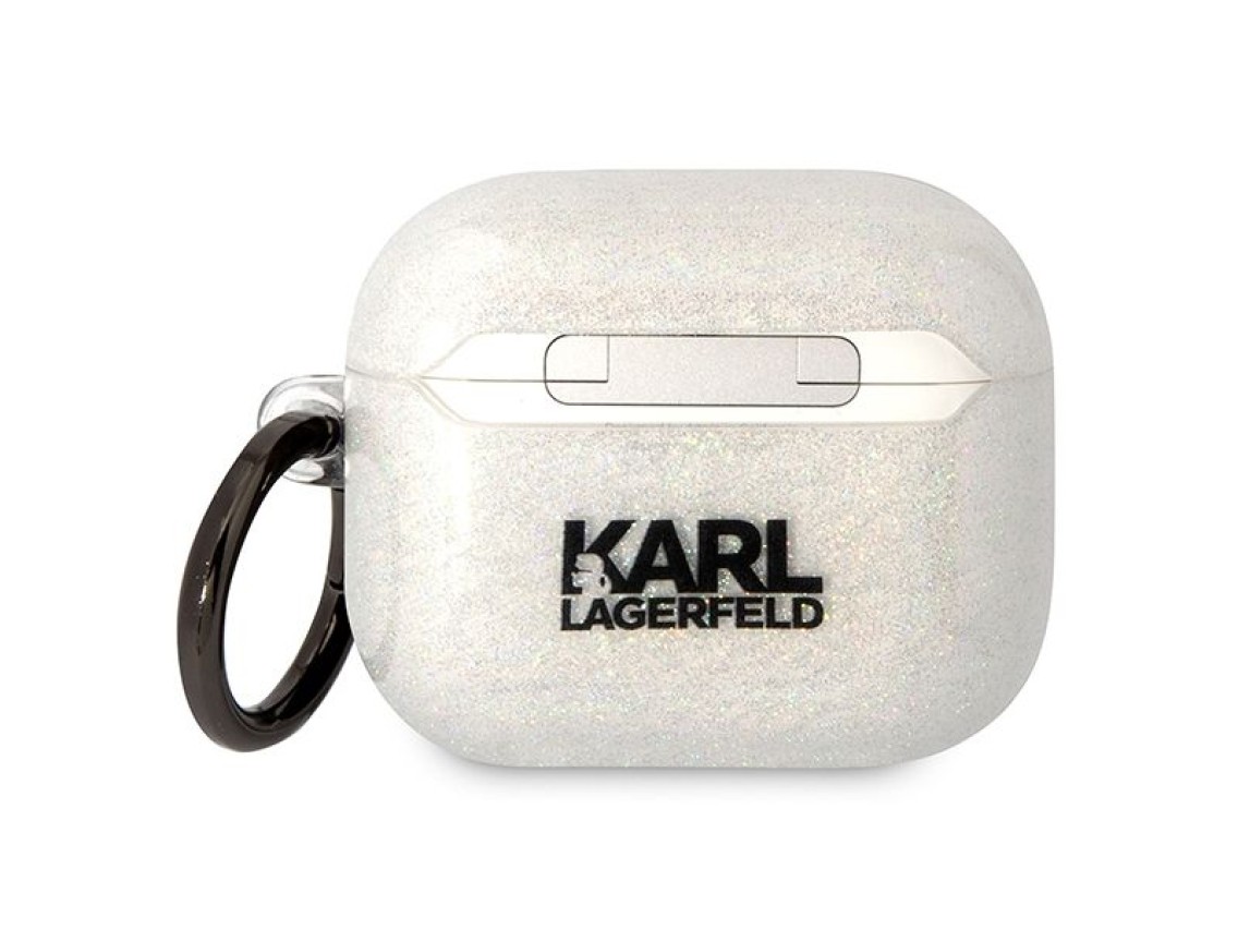 Karl Lagerfeld KLA3HNKCTGT Airpods 3 cover transparent Gliter Karl&Choupette