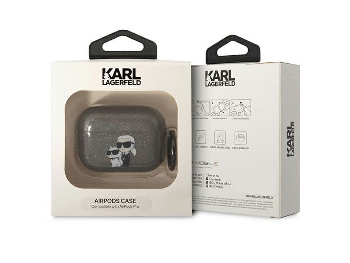 Karl Lagerfeld KLAPHNKCTGK Airpods Pro cover black/black Gliter Karl&Choupette