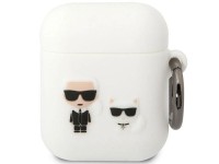 Capa para AirPods 1/2 Karl Lagerfeld KLACA2SILKCW branca/silicone branco Karl & Choupette