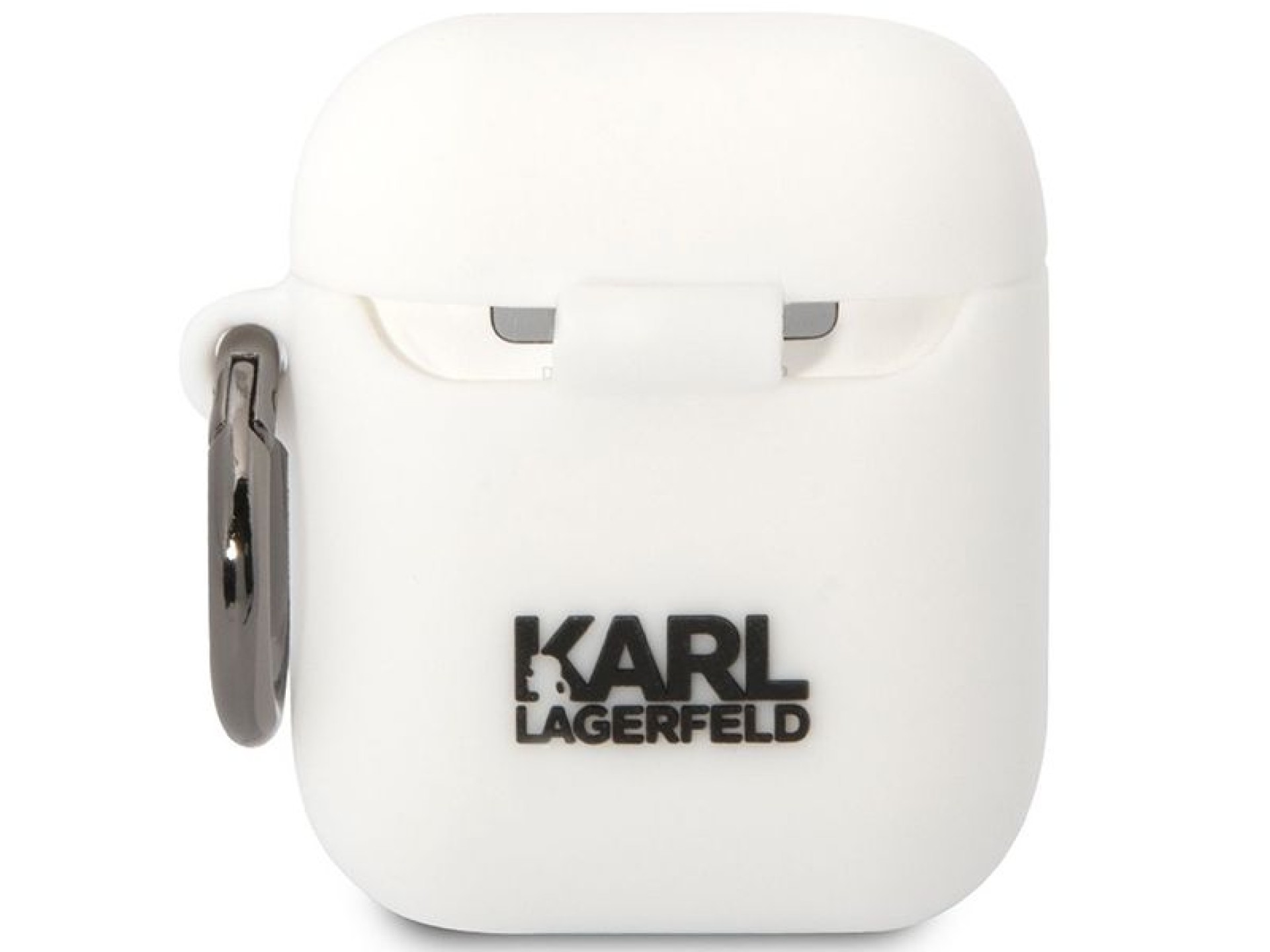 Capa para AirPods 1/2 Karl Lagerfeld KLACA2SILKCW branca/silicone branco Karl & Choupette