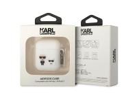 Capa para AirPods 1/2 Karl Lagerfeld KLACA2SILKCW branca/silicone branco Karl & Choupette