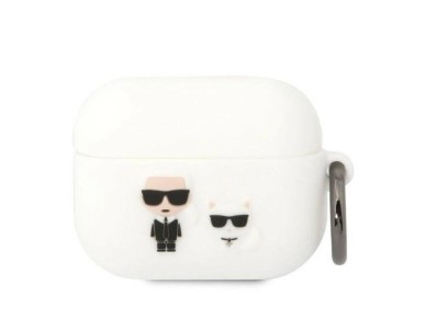 Capa para AirPods Pro Karl Lagerfeld KLACAPSILKCW em silicone branco/branco Karl & Choupette