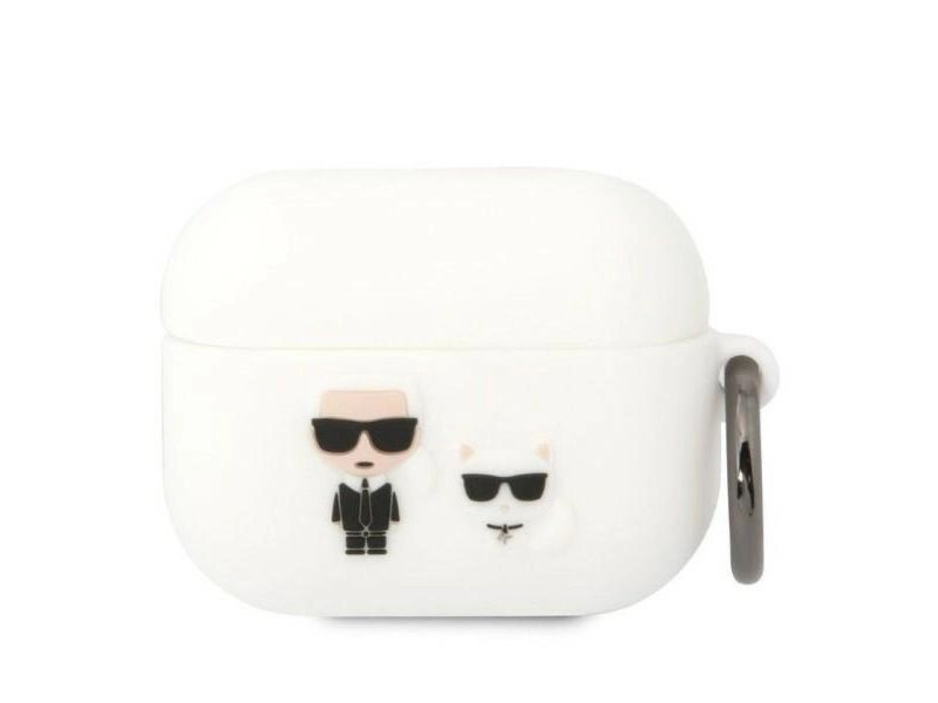 Capa para AirPods Pro Karl Lagerfeld KLACAPSILKCW em silicone branco/branco Karl & Choupette