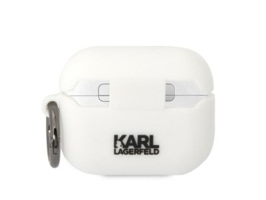 Capa para AirPods Pro Karl Lagerfeld KLACAPSILKCW em silicone branco/branco Karl & Choupette