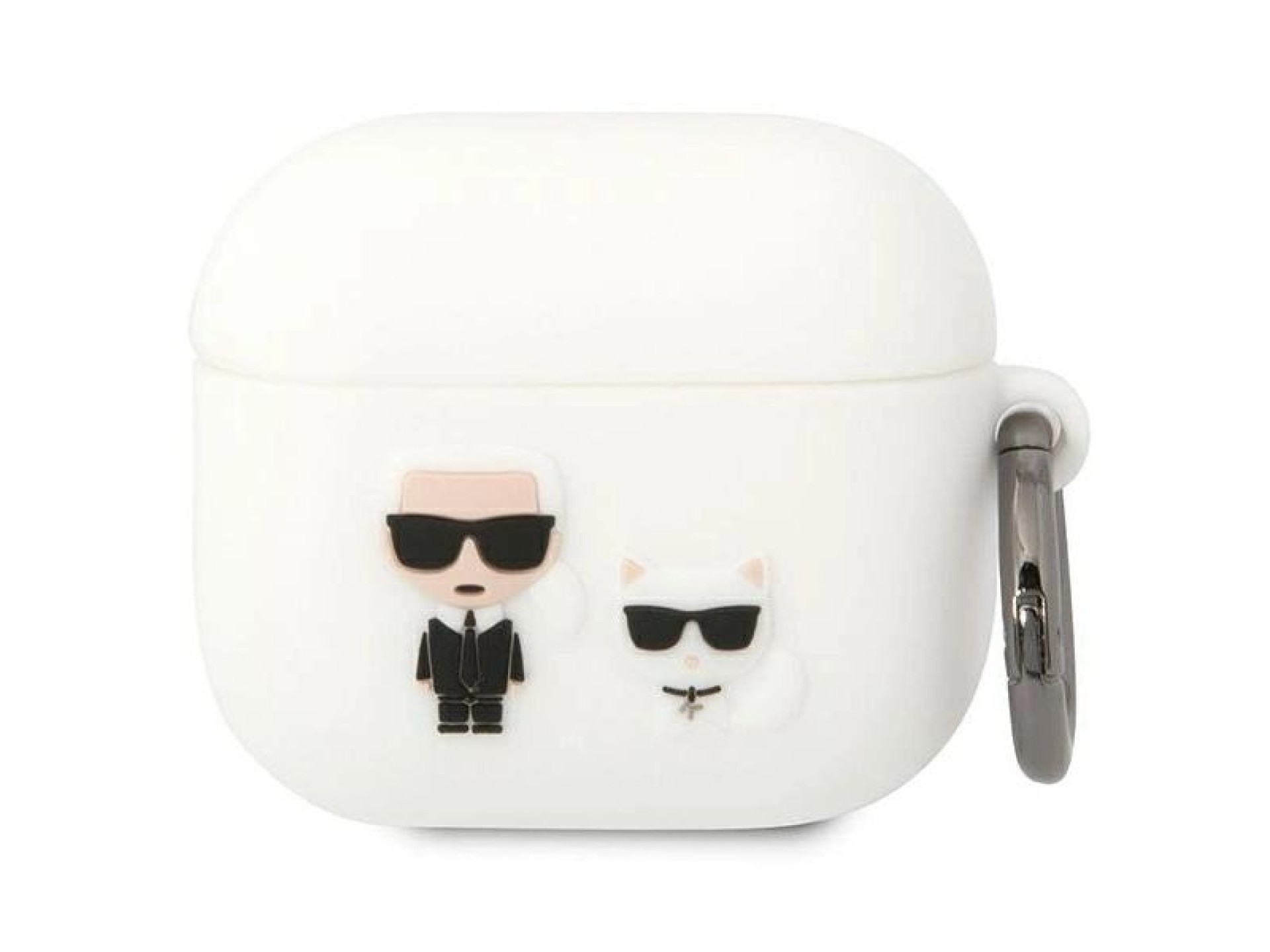 Funda para AirPods 3 Karl Lagerfeld KLACA3SILKCW blanca/blanca de silicona Karl & Choupette