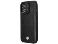 Capa BMW BMHMP14L22RFGK para iPhone 14 Pro 6.1" em couro preto com padrão de diamante e MagSafe. Capa BMW BMHMP14L22RFGK para iPhone 14 Pro 6.1" em couro preto com padrão de diamante e MagSafe.