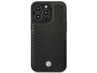 Capa BMW BMHMP14L22RFGK para iPhone 14 Pro 6.1" em couro preto com padrão de diamante e MagSafe. Capa BMW BMHMP14L22RFGK para iPhone 14 Pro 6.1" em couro preto com padrão de diamante e MagSafe.