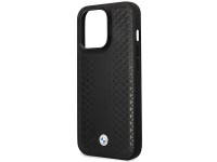 Capa BMW BMHMP14L22RFGK para iPhone 14 Pro 6.1" em couro preto com padrão de diamante e MagSafe. Capa BMW BMHMP14L22RFGK para iPhone 14 Pro 6.1" em couro preto com padrão de diamante e MagSafe.