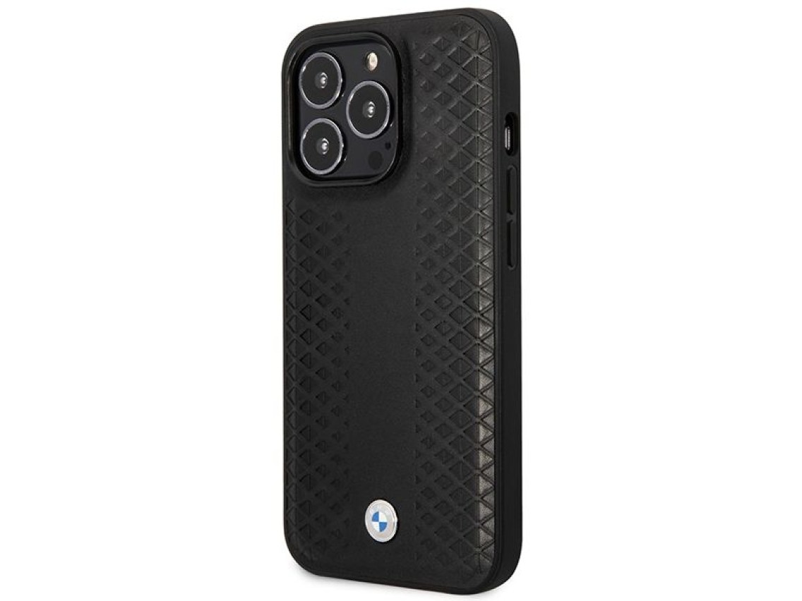 Case BMW BMHMP14X22RFGK iPhone 14 Pro Max 6.7" black/black Leather Diamond Pattern MagSafe