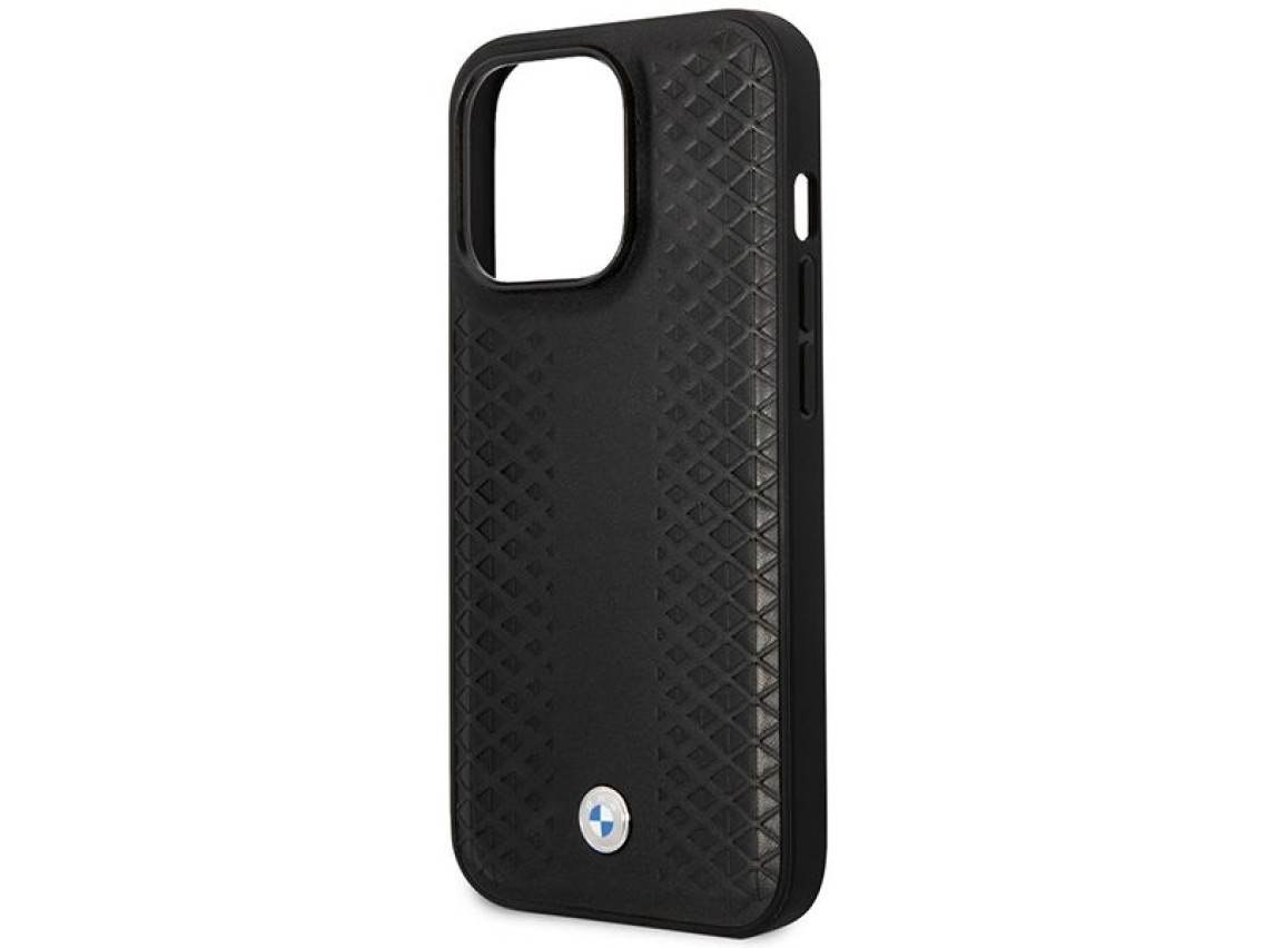 Case BMW BMHMP14X22RFGK iPhone 14 Pro Max 6.7" black/black Leather Diamond Pattern MagSafe