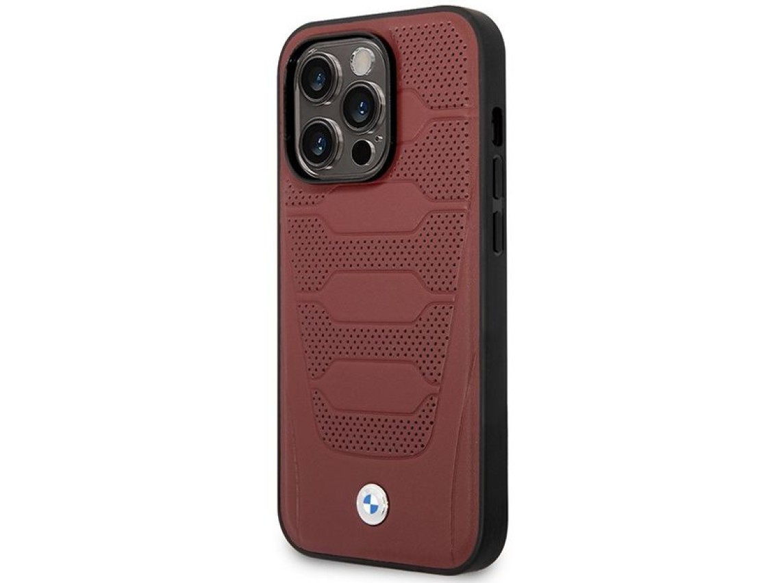 Case BMW BMHMP14X22RPSR iPhone 14 Pro Max 6.7" Burgundy/burgundy Leather Seats Pattern MagSafe