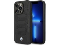 Capa BMW BMHMP14L22RPSK para iPhone 14 Pro 6.1" preta/bancos de couro pretos com padr�o MagSafe