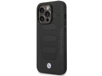 Capa BMW BMHMP14L22RPSK para iPhone 14 Pro 6.1" preta/bancos de couro pretos com padr�o MagSafe