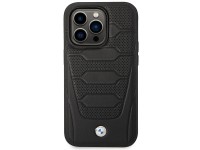 Capa BMW BMHMP14L22RPSK para iPhone 14 Pro 6.1" preta/bancos de couro pretos com padr�o MagSafe