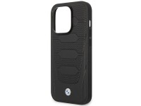 Capa BMW BMHMP14L22RPSK para iPhone 14 Pro 6.1" preta/bancos de couro pretos com padr�o MagSafe