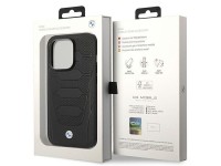 Capa BMW BMHMP14X22RPSK para iPhone 14 Pro Max 6.7" preta/bancos de couro pretos com padrão MagSafe Capa BMW BMHMP14X22RPSK para iPhone 14 Pro Max 6.7" preta/bancos de couro pretos com padrão MagSafe