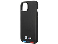 Case BMW BMHMP14S22PTDK iPhone 14 6.1 "black / black Leather Stamp Tricolor Magsafe Case BMW BMHMP14S22PTDK iPhone 14 6.1 "black / black Leather Stamp Tricolor Magsafe