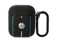 Capa BMW em couro com linhas coloridas para AirPods 1/2 - Preta Capa BMW em couro com linhas coloridas para AirPods 1/2 - Preta