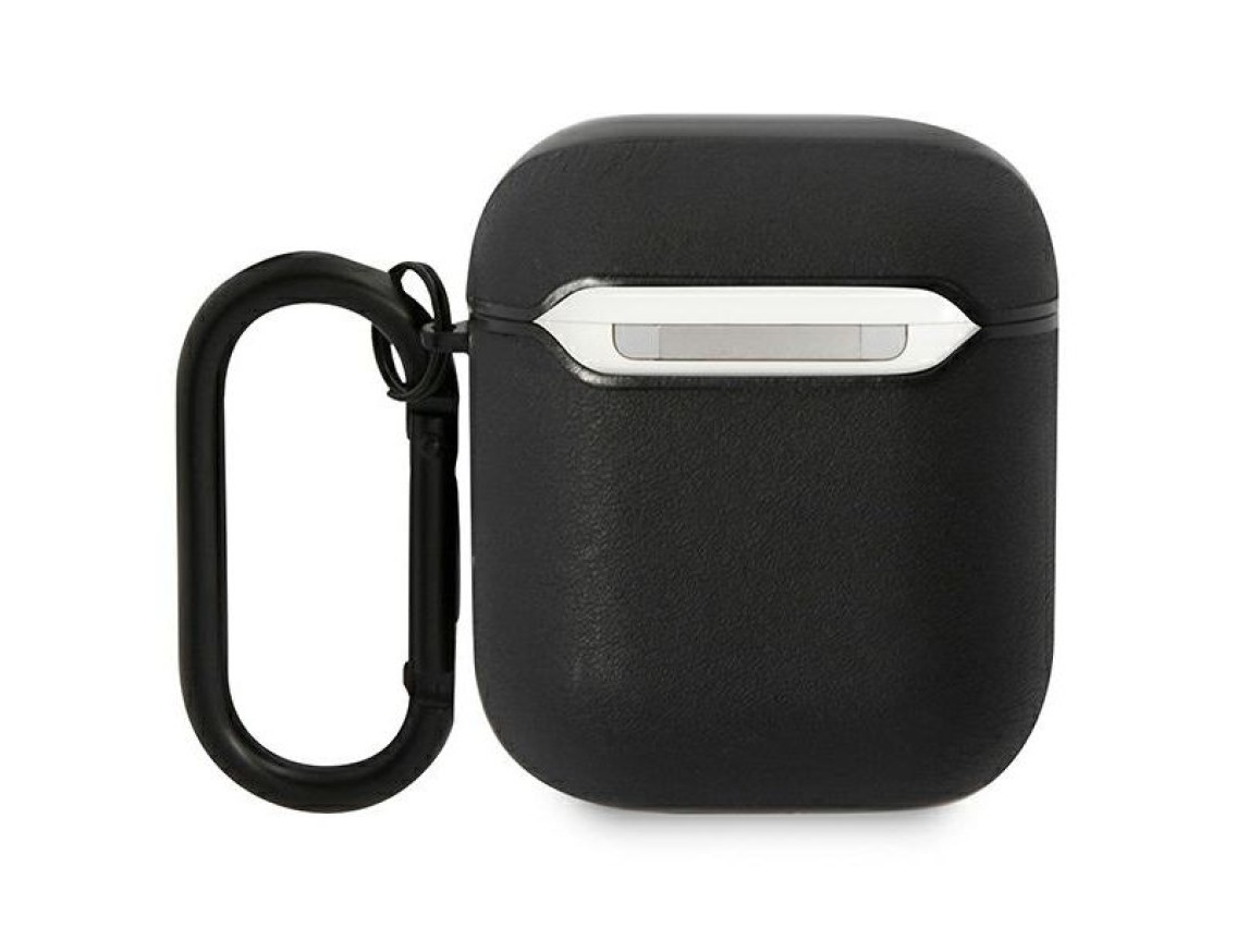 Capa BMW em couro com linhas coloridas para AirPods 1/2 - Preta