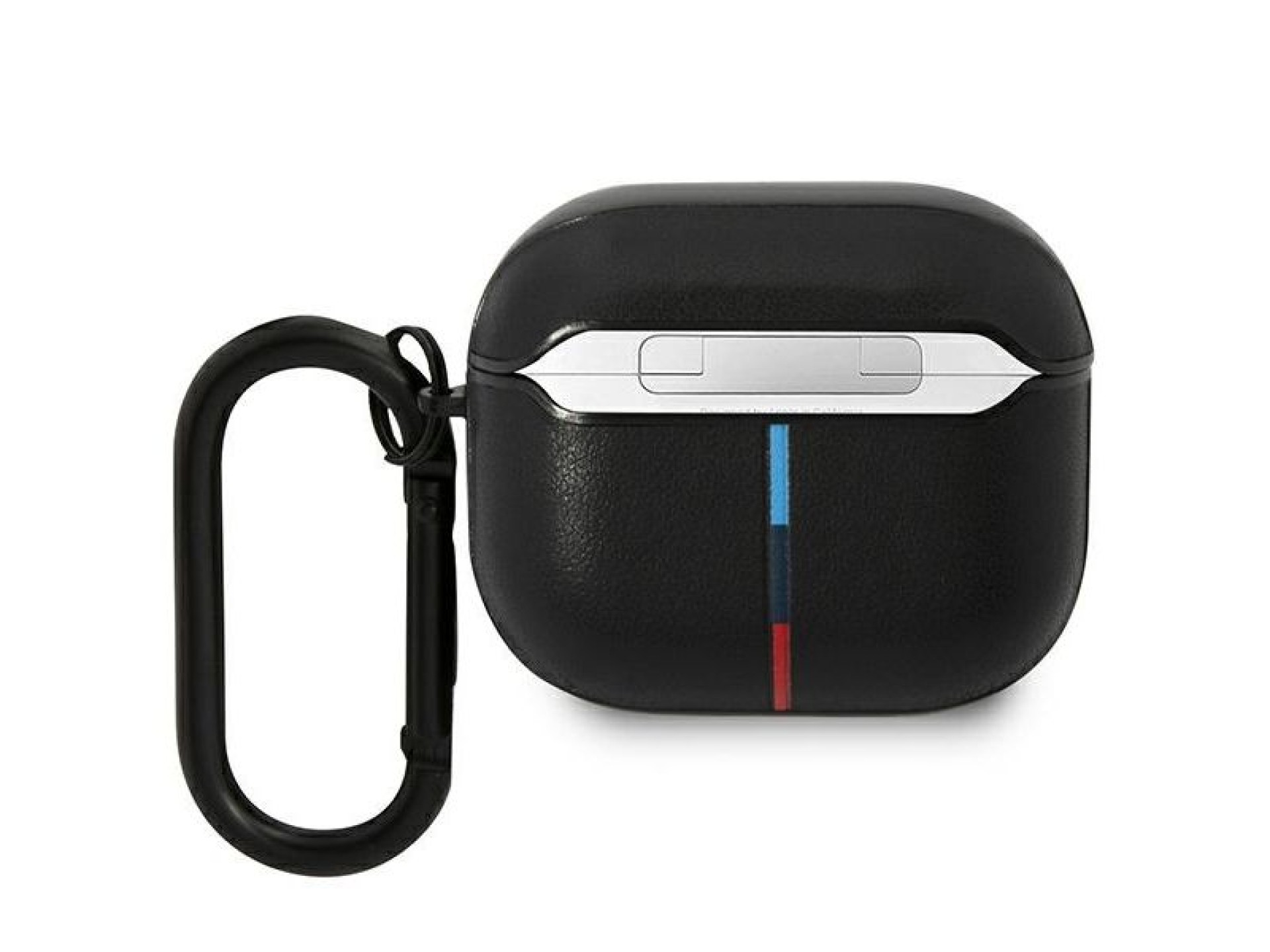 Funda BMW BMA322PVTK para AirPods de 3.ª generación, color negro/negro, de cuero con diseño curvo.