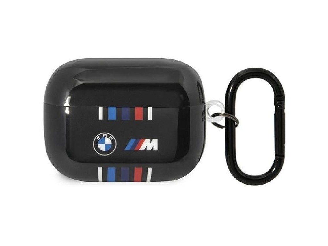Funda para AirPods Pro BMW BMAP22SWTK negra/negra con líneas multicolores