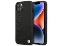 Case BMW BMHCP14MSLLBK iPhone 14 Plus 6.7 "black / black Leather Stamp