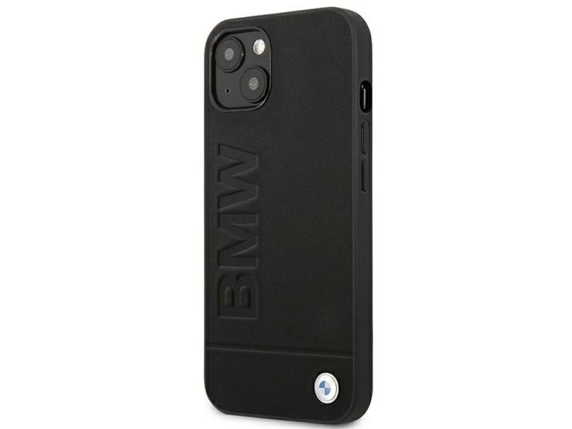 Case BMW BMHCP14MSLLBK iPhone 14 Plus 6.7 "black / black Leather Stamp