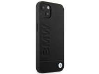 Case BMW BMHCP14MSLLBK iPhone 14 Plus 6.7 "black / black Leather Stamp