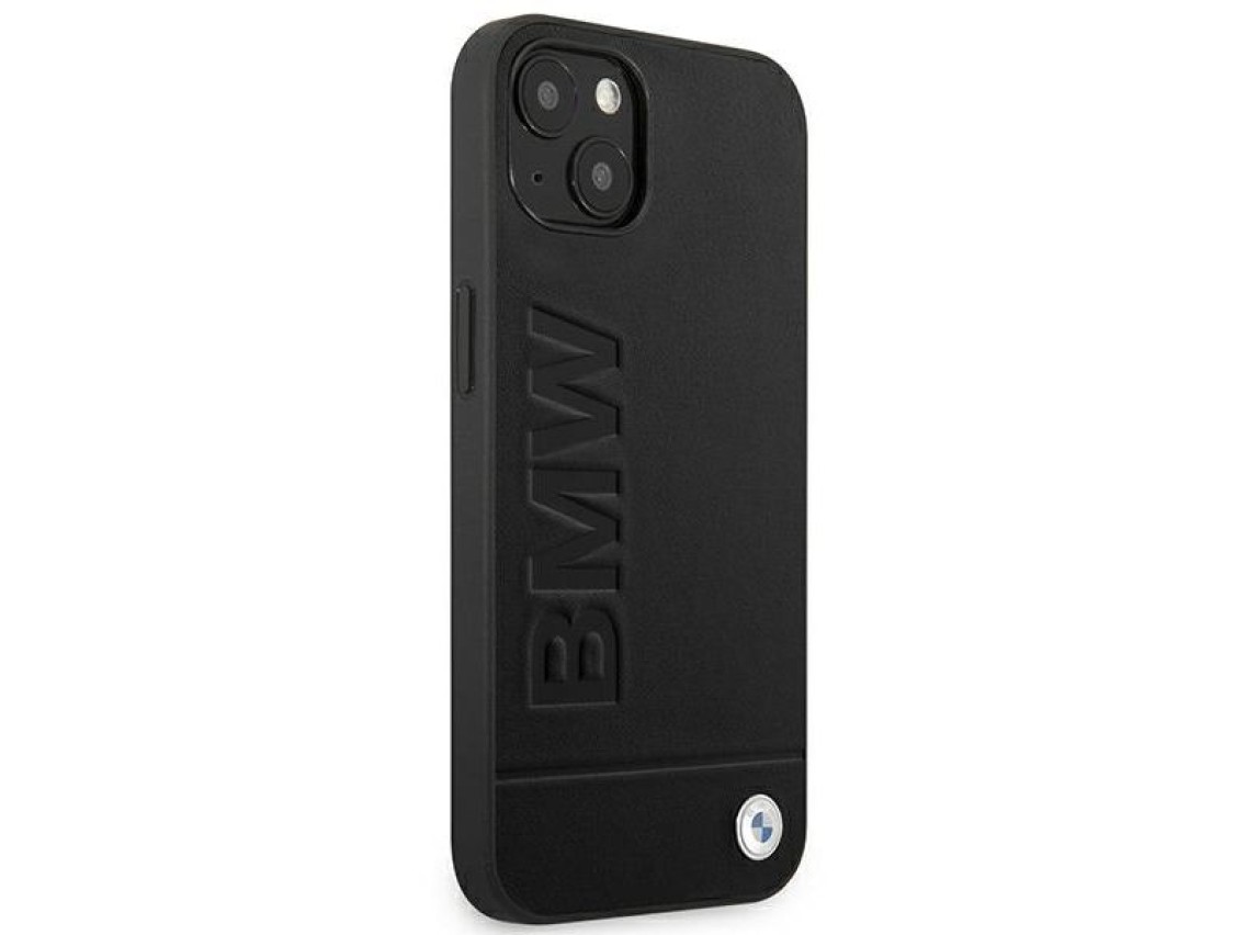 Case BMW BMHCP14MSLLBK iPhone 14 Plus 6.7 "black / black Leather Stamp