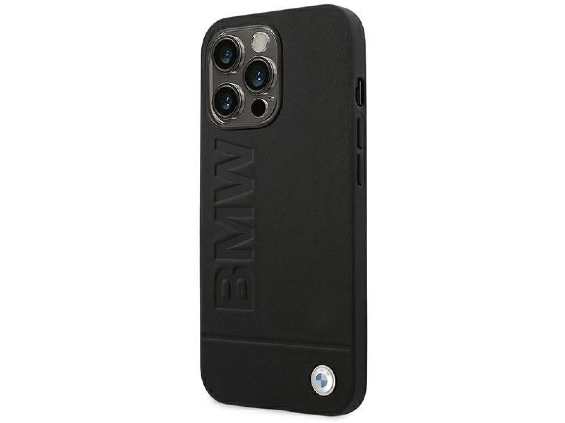 BMW Leather Stamp Case for iPhone 14 Pro - Black
